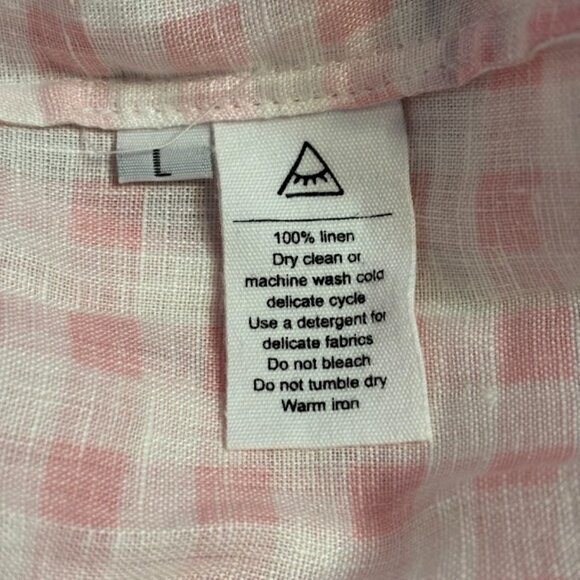 SLEEPER Of the Shoulder Midi Pink Gingham Dress - Pink/White - size Large - Picture 14 of 16